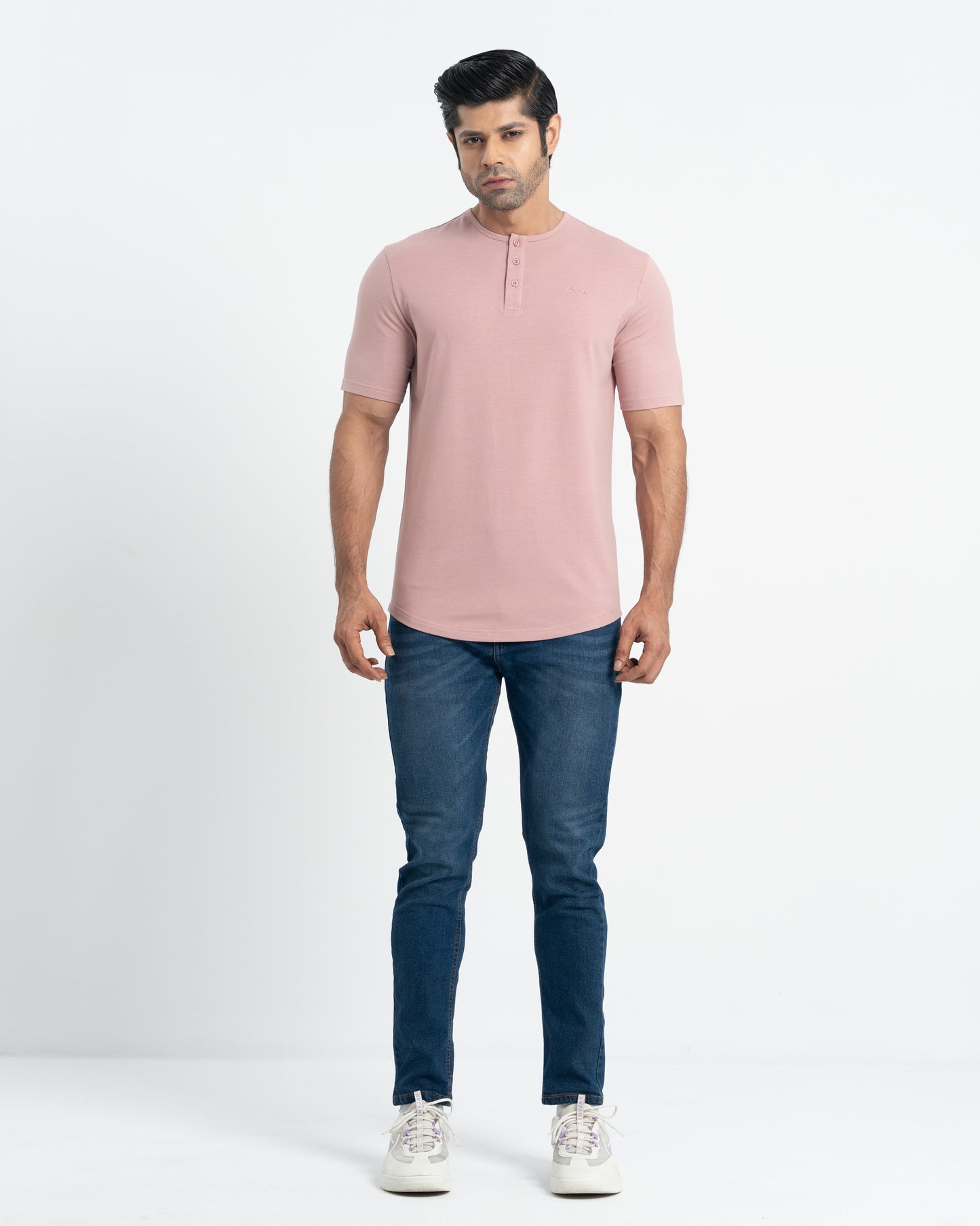Origin Curve Hem Henley T-Shirt