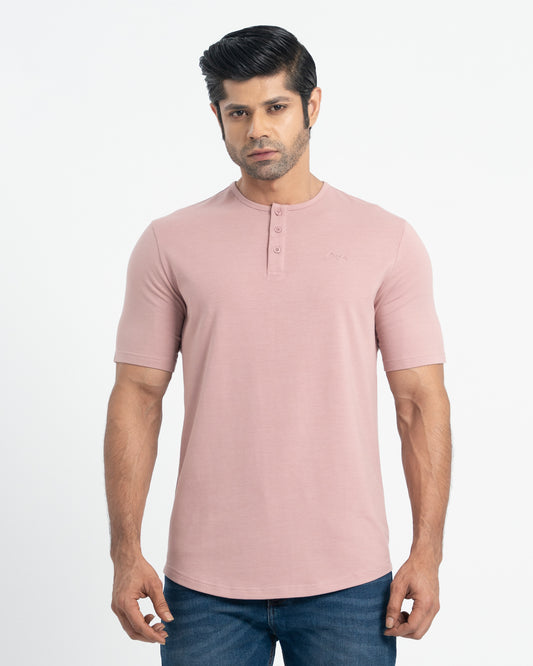 Origin Curve Hem Henley T-Shirt