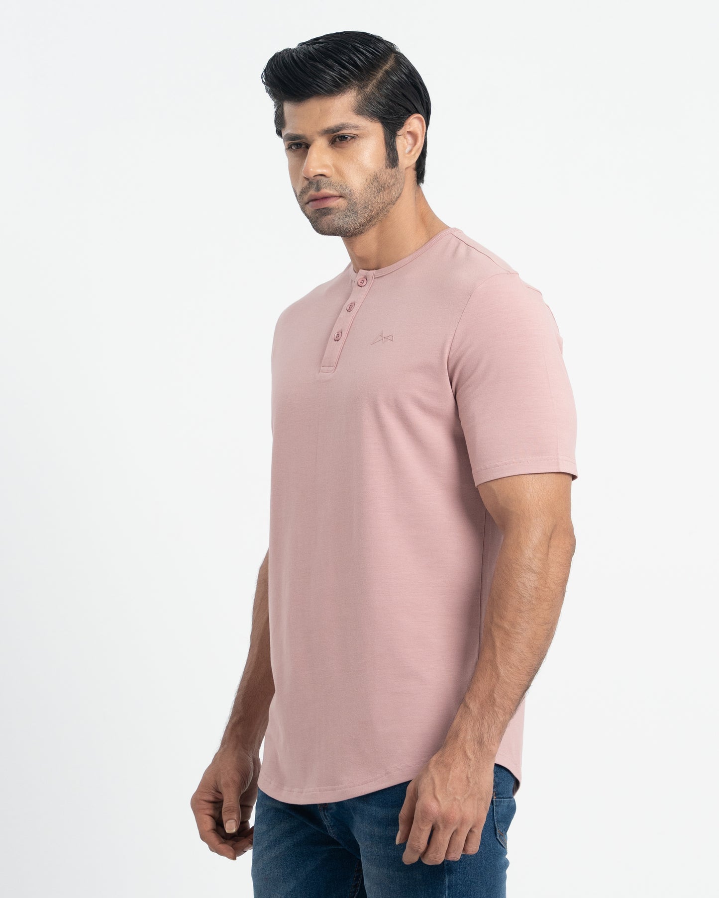 Origin Curve Hem Henley T-Shirt