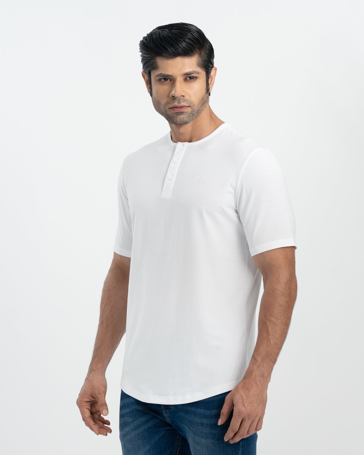 Origin Curve Hem Henley T-Shirt