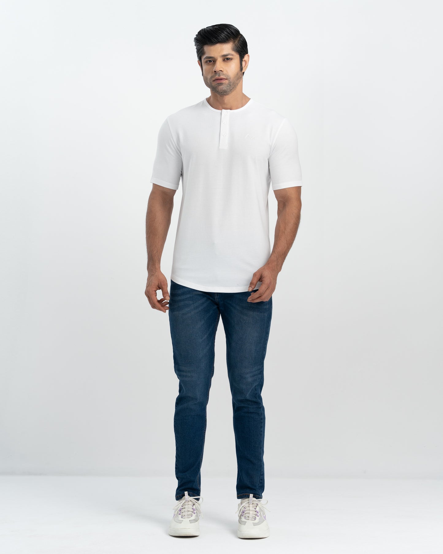 Origin Curve Hem Henley T-Shirt