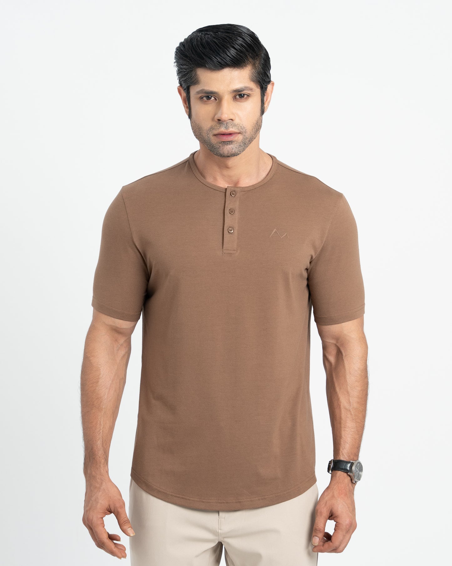 Origin Curve Hem Henley T-Shirt