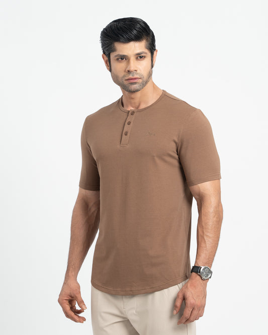 Origin Curve Hem Henley T-Shirt