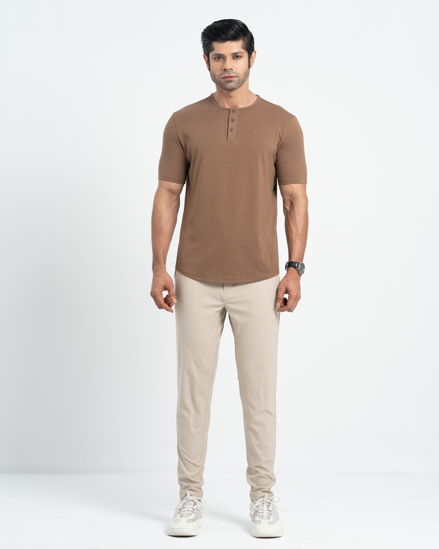 Origin Curve Hem Henley T-Shirt