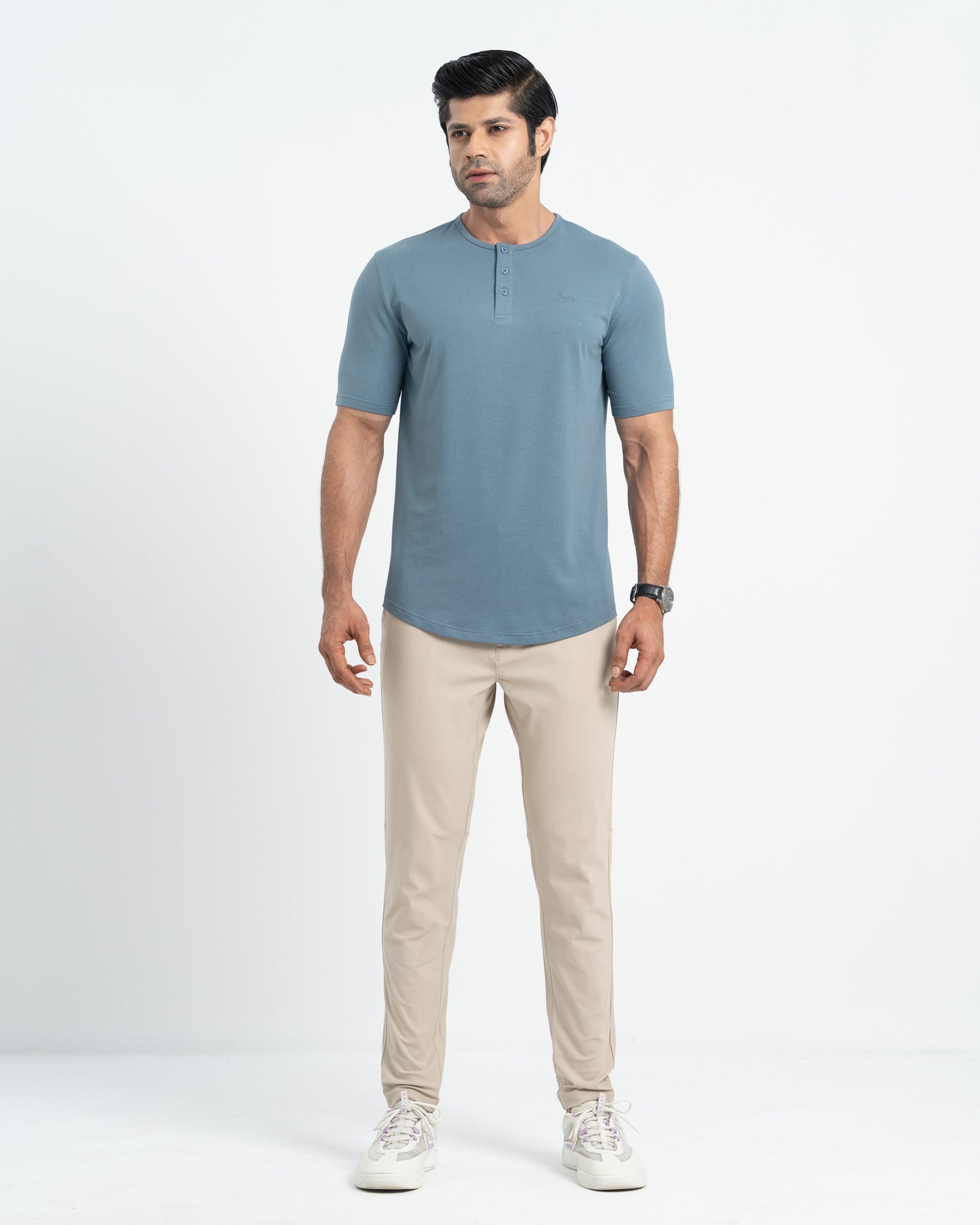 Origin Curve Hem Henley T-Shirt