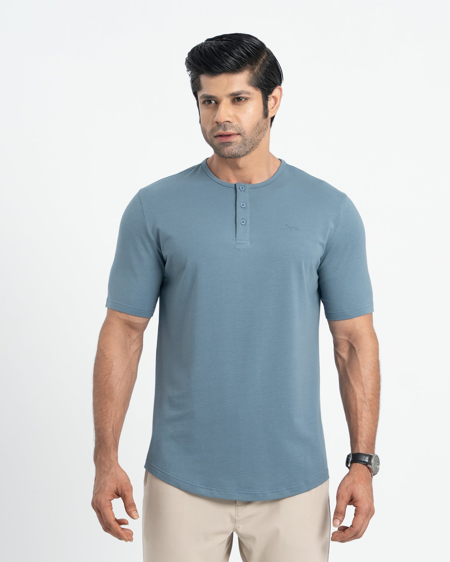 Origin Curve Hem Henley T-Shirt