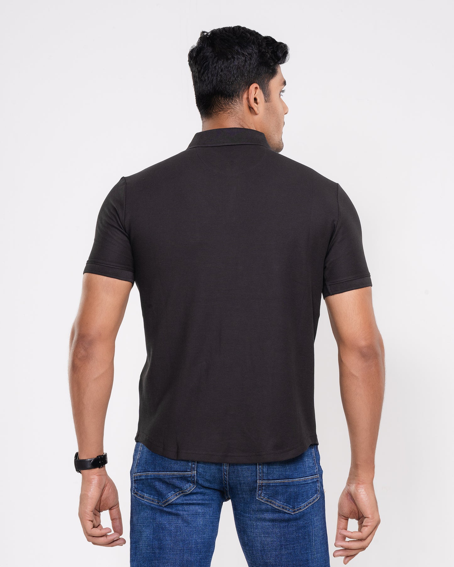 Classic Curve Hem Pima Polo Shirt