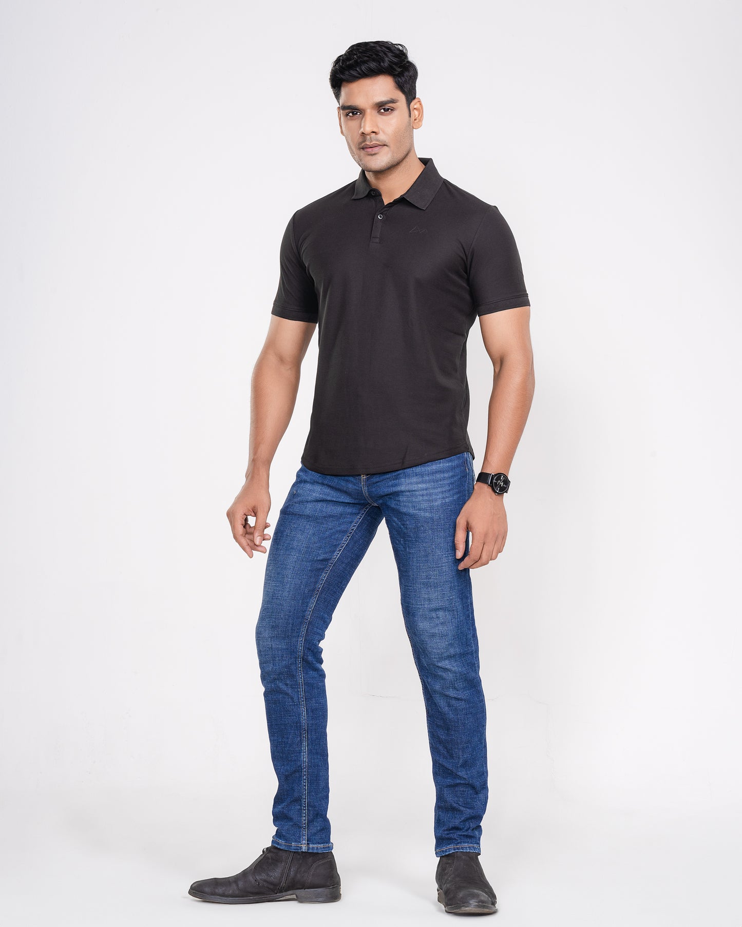 Classic Curve Hem Pima Polo Shirt