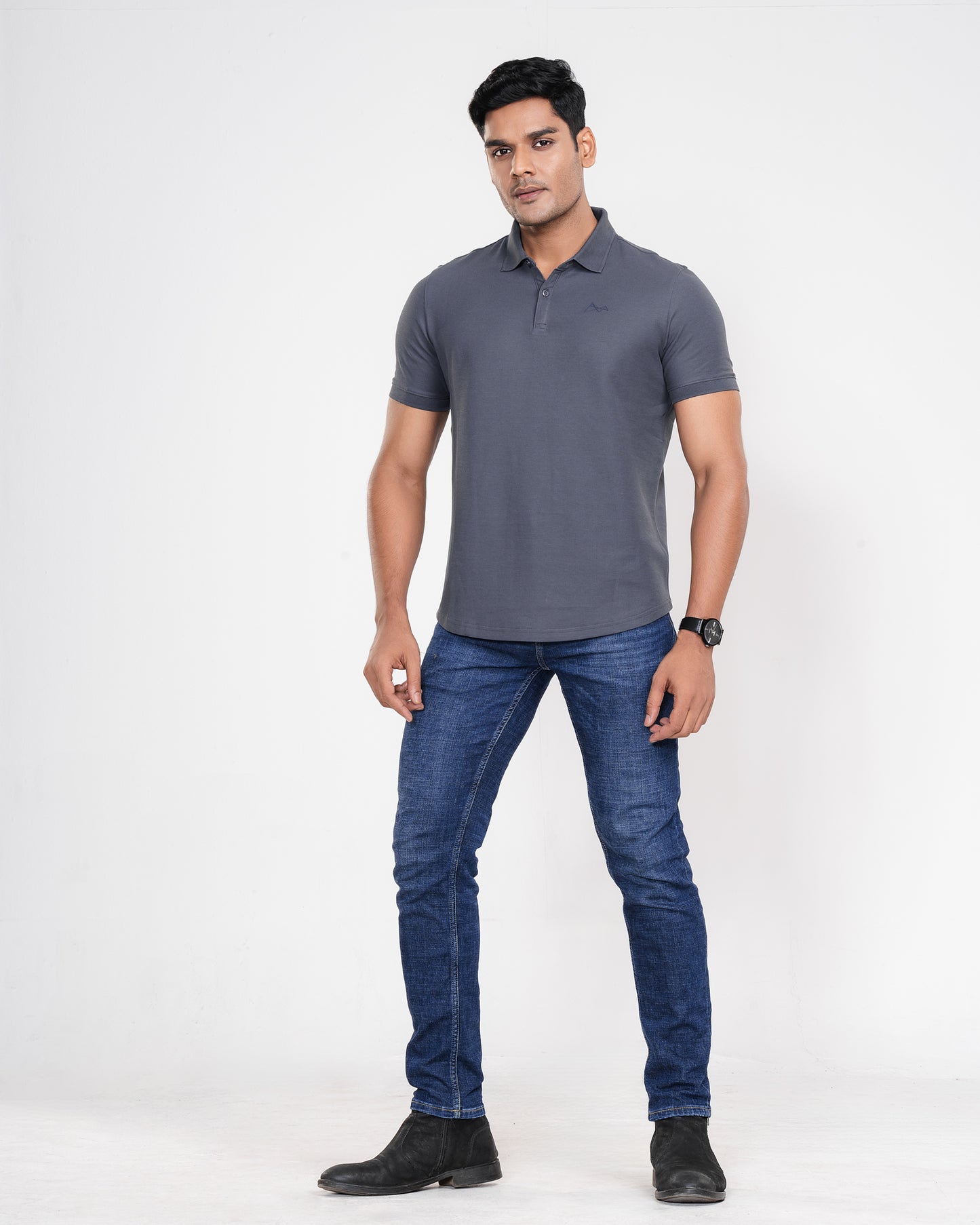 Classic Curve Hem Pima Polo Shirt