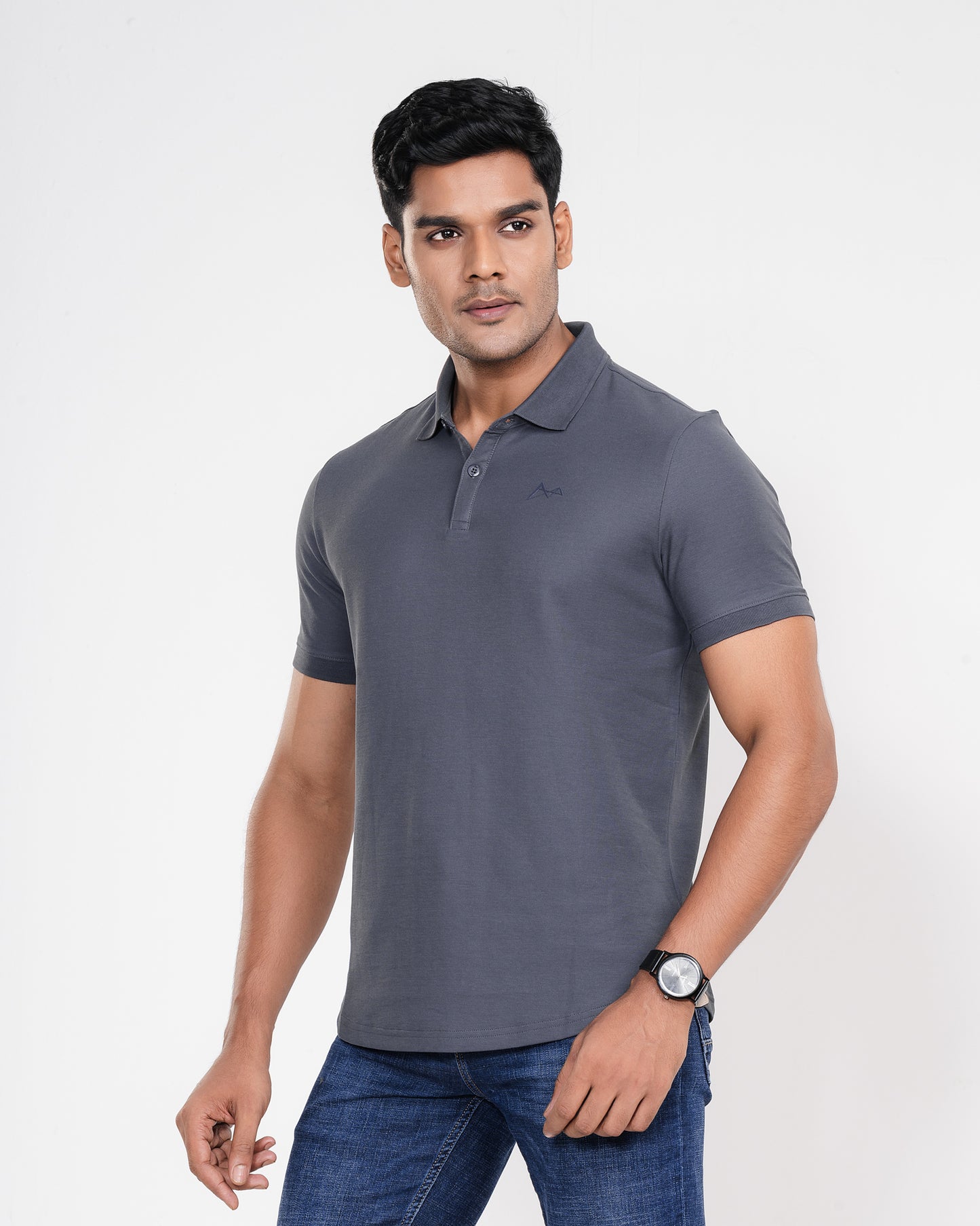 Classic Curve Hem Pima Polo Shirt