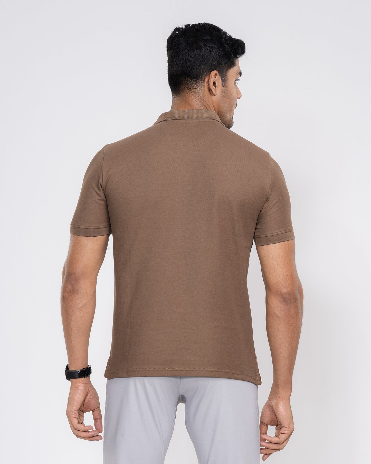 Classic V-Neck Split Polo Shirt