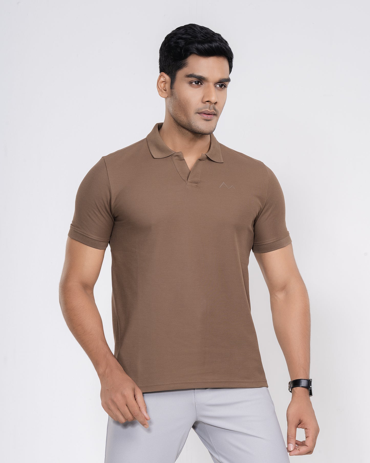 Classic V-Neck Split Polo Shirt