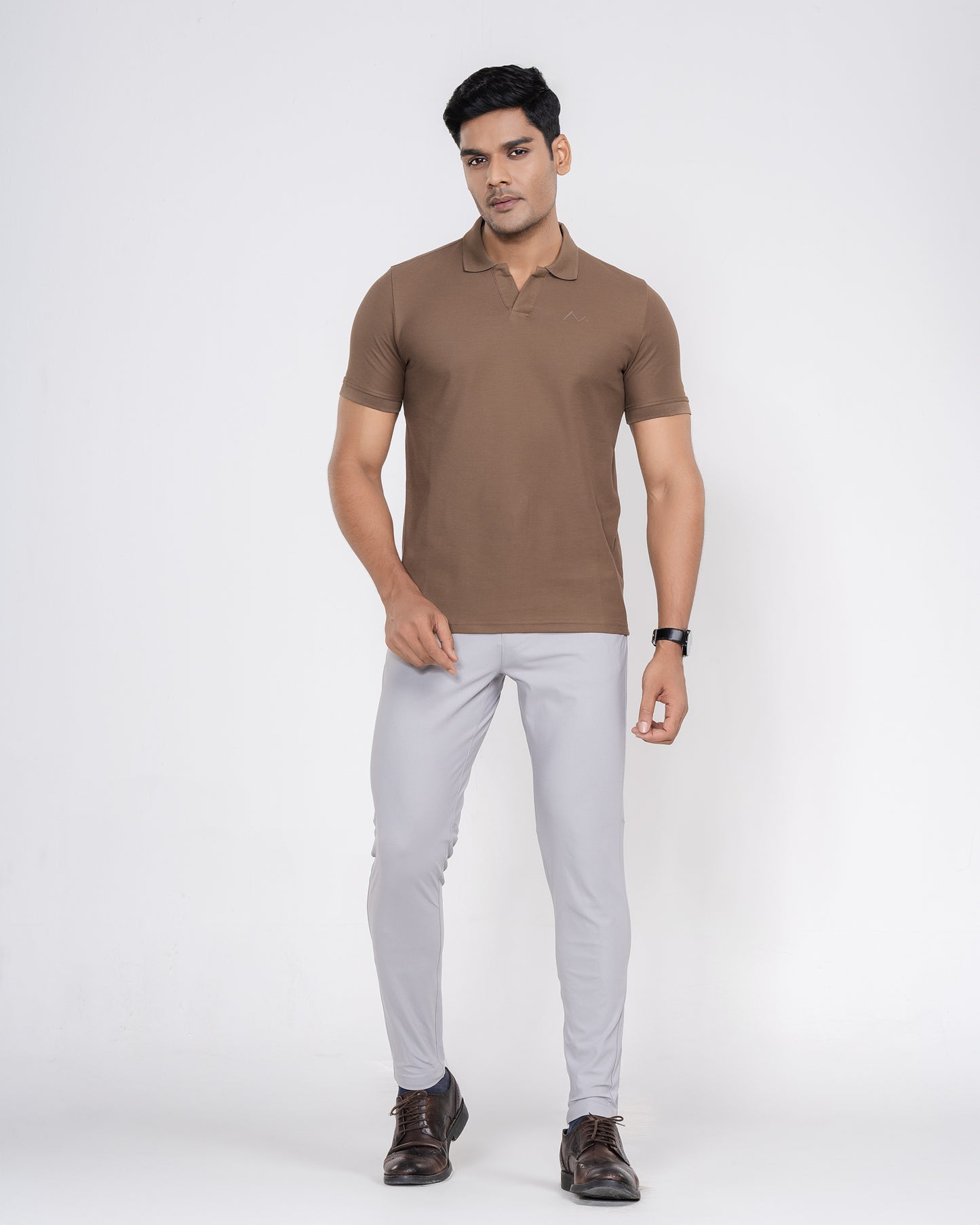 Classic V-Neck Split Polo Shirt