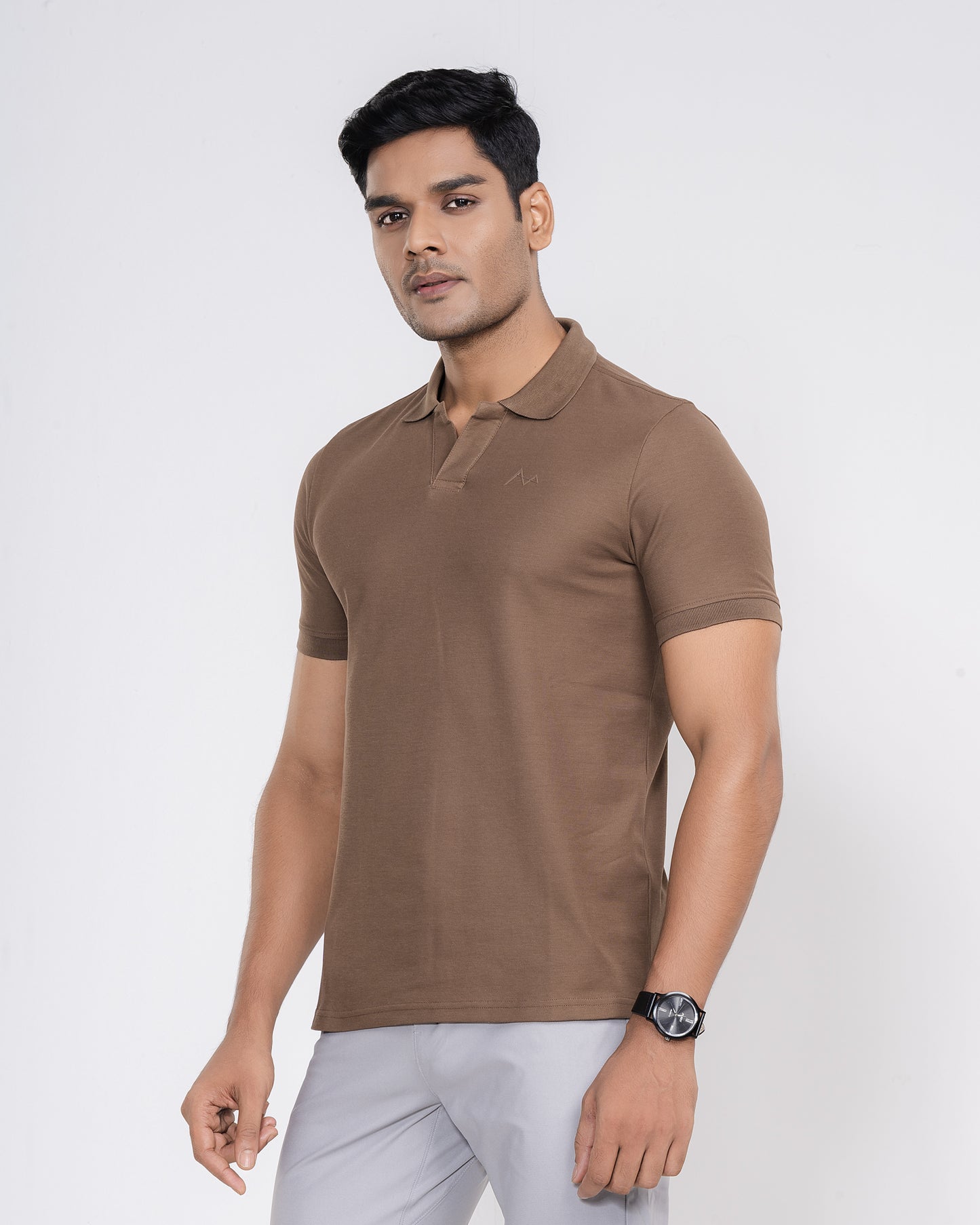 Classic V-Neck Split Polo Shirt