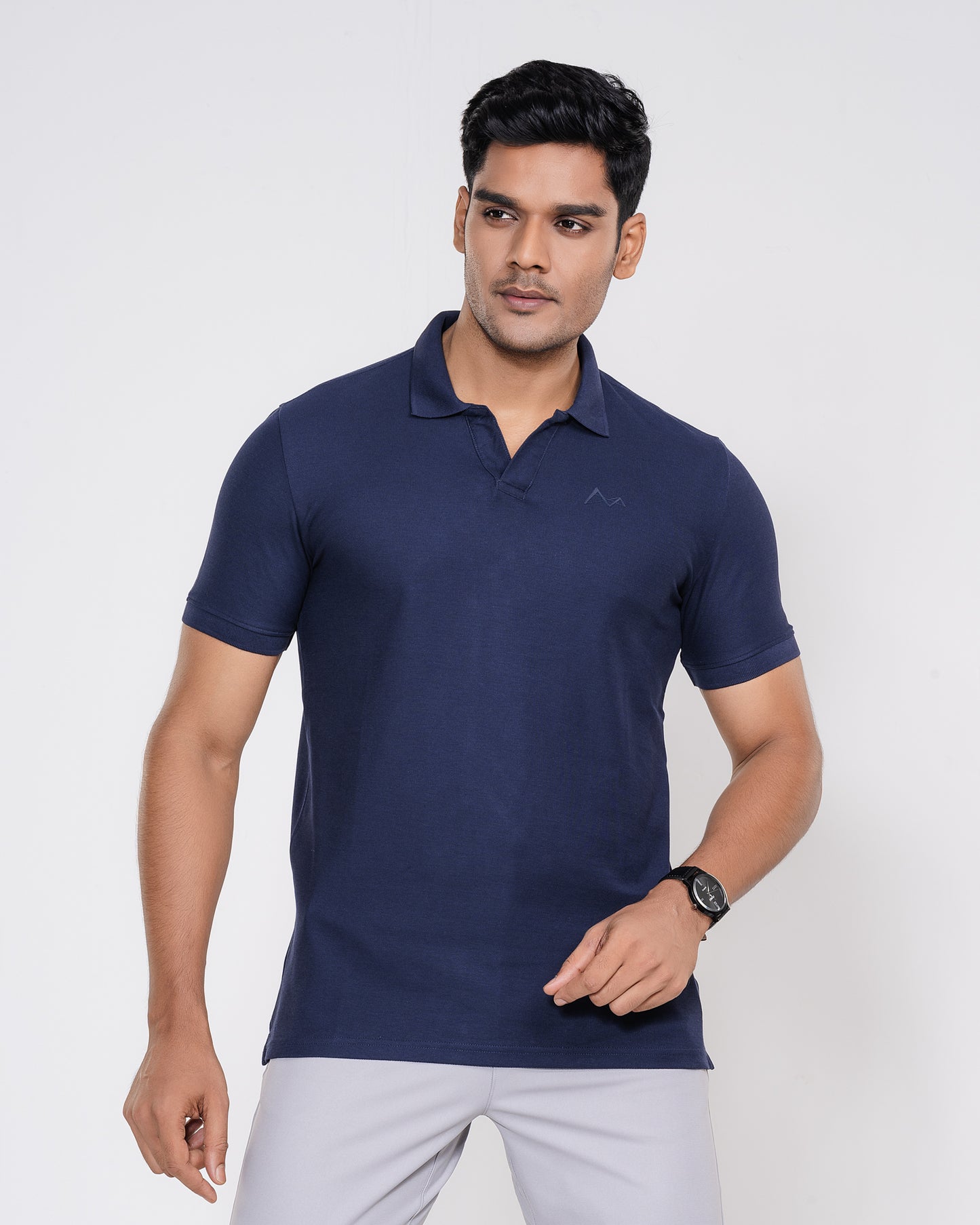 Classic V-Neck Split Polo Shirt