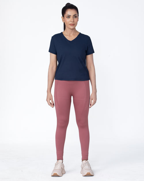 Lyra Cropped V-neck Tee