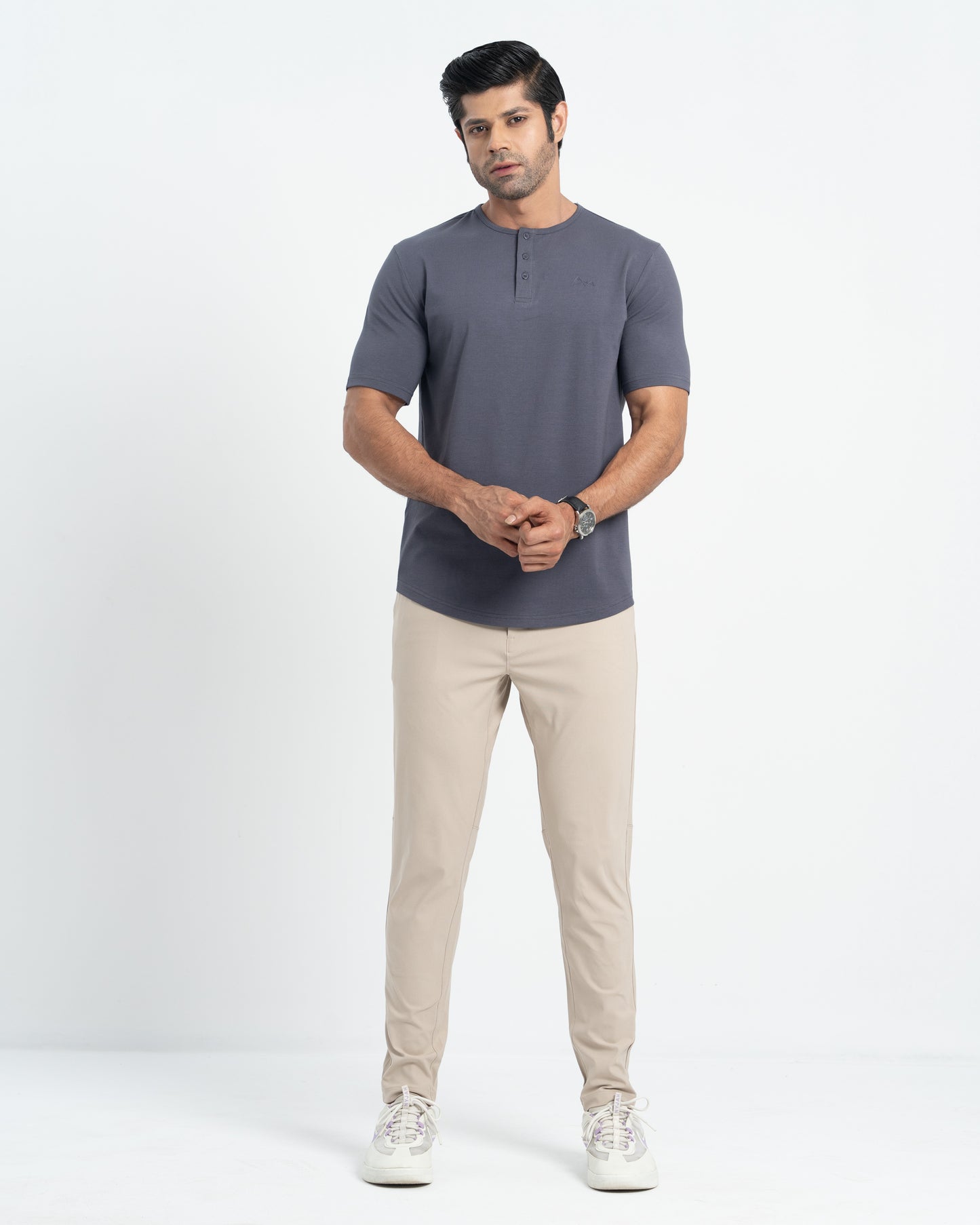 Origin Curve Hem Henley T-Shirt