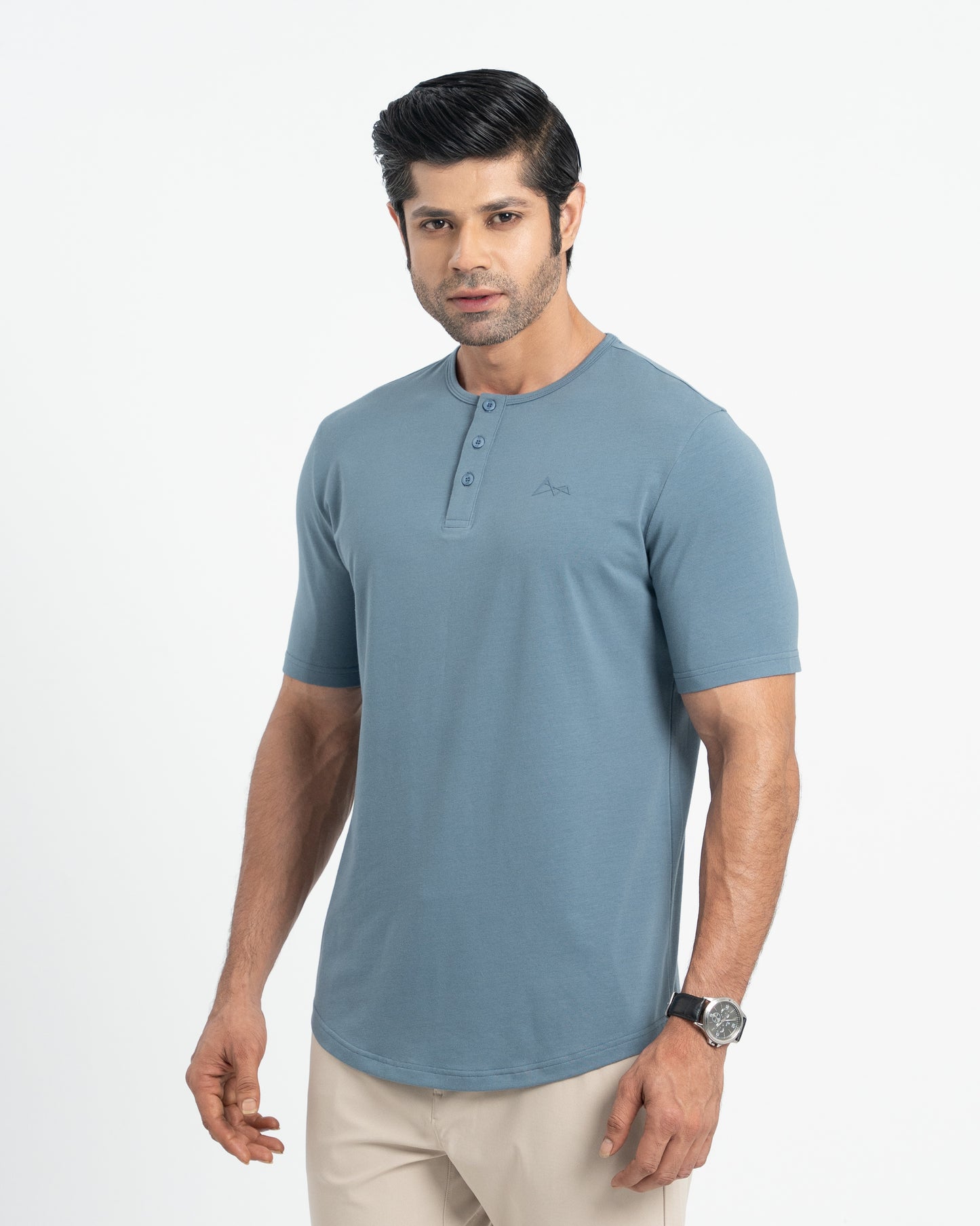 Origin Curve Hem Henley T-Shirt