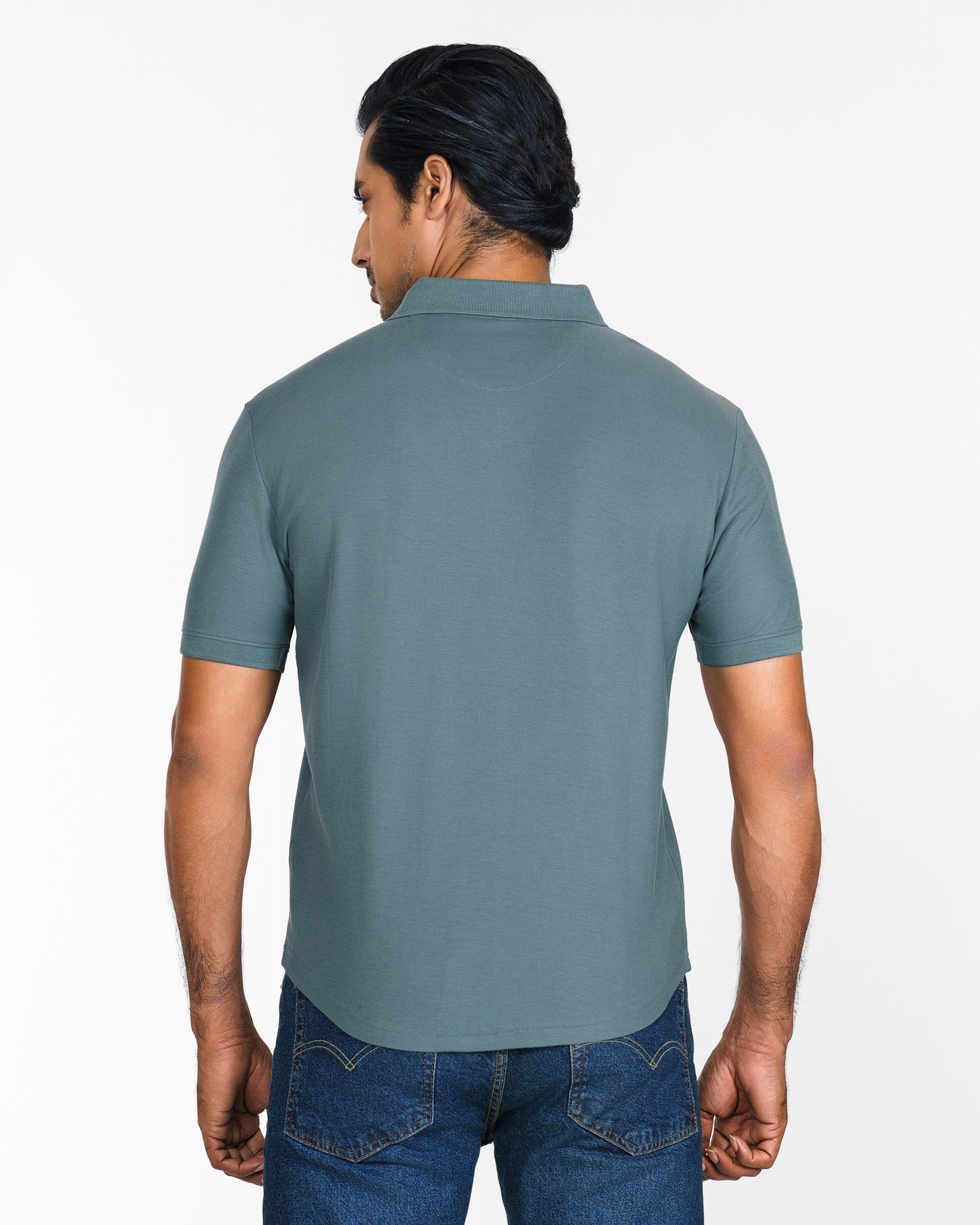 Classic Curve Hem Pima Polo Shirt