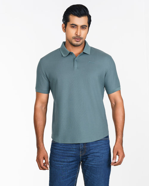 Classic Curve Hem Pima Polo Shirt