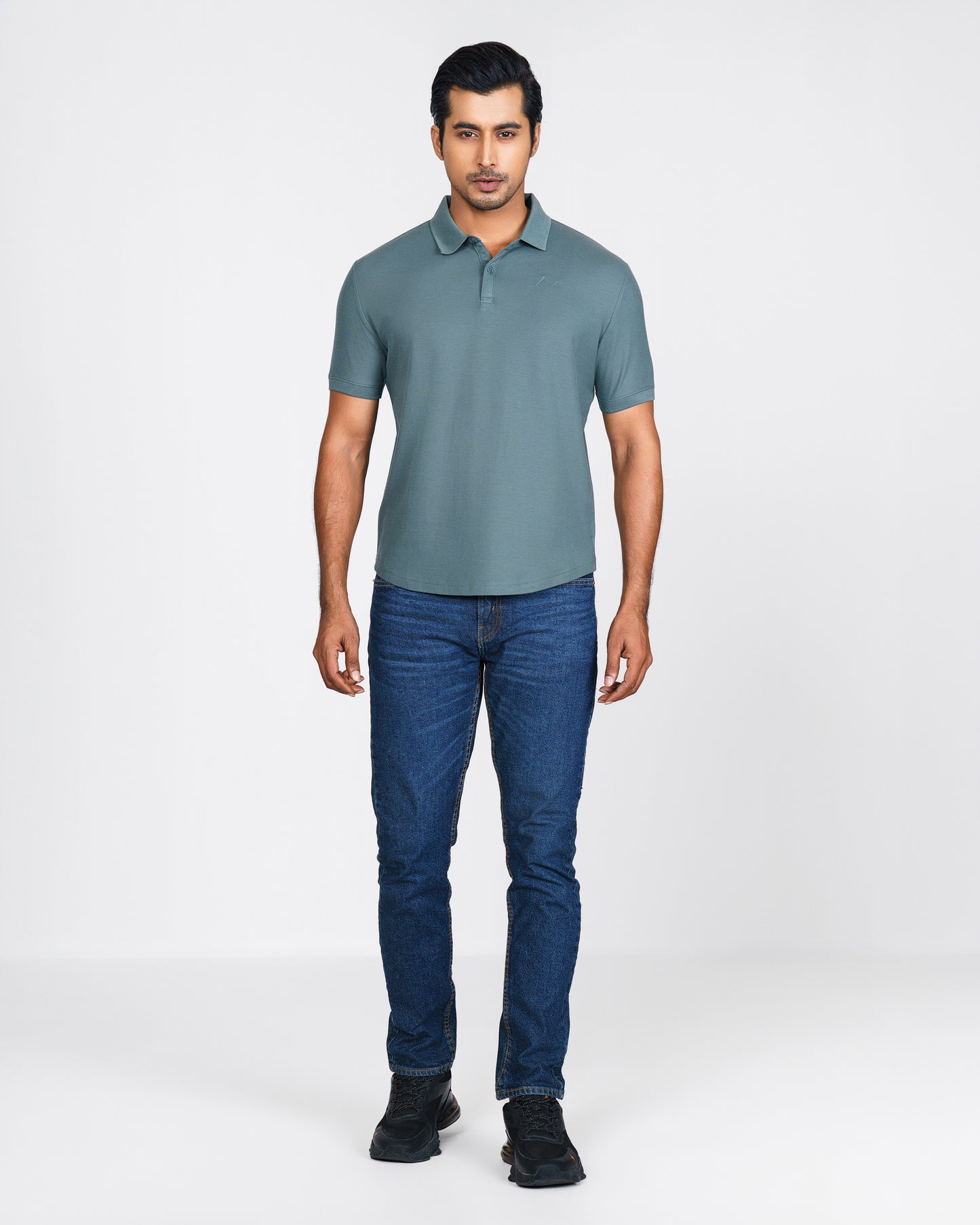 Classic Curve Hem Pima Polo Shirt