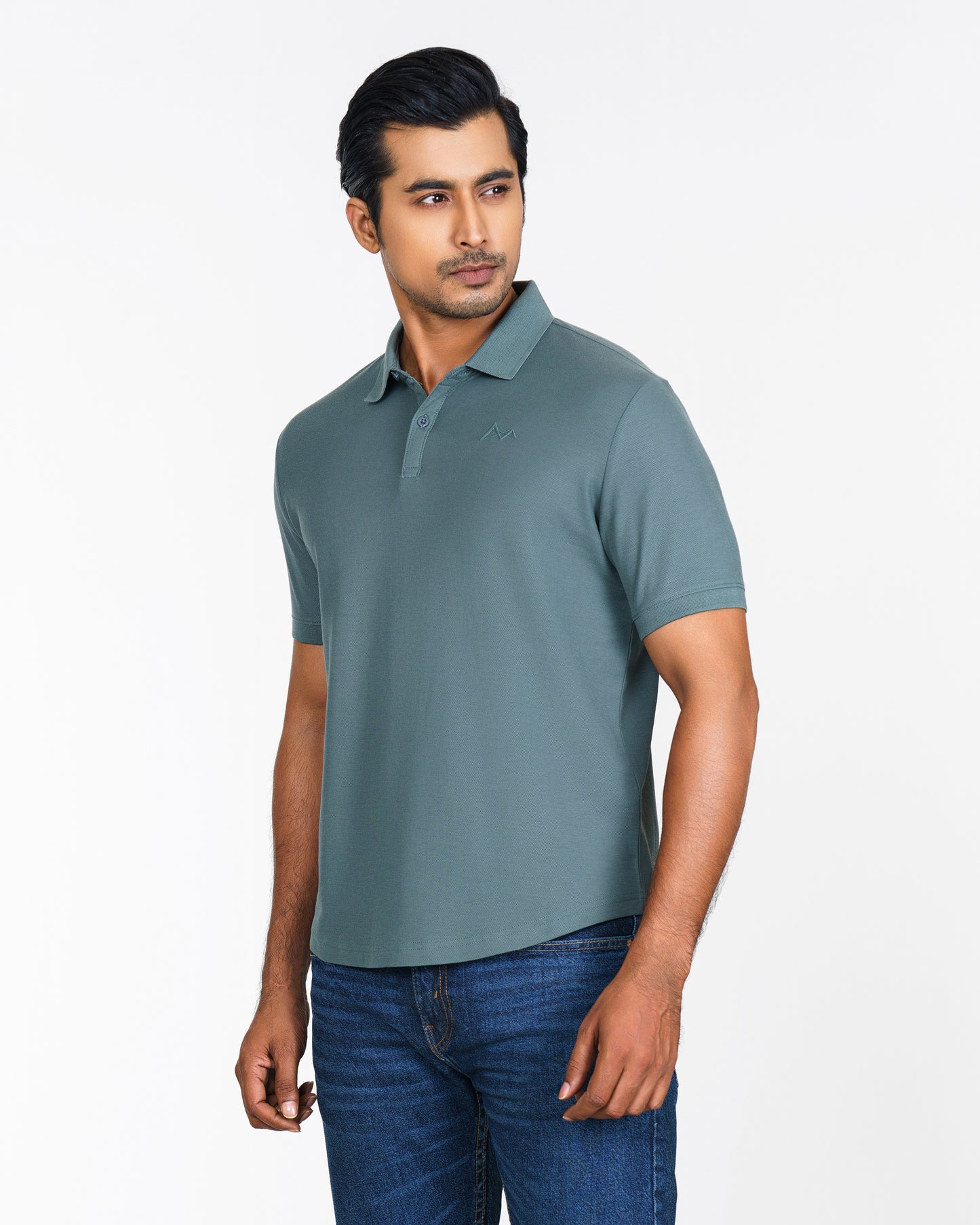 Classic Curve Hem Pima Polo Shirt