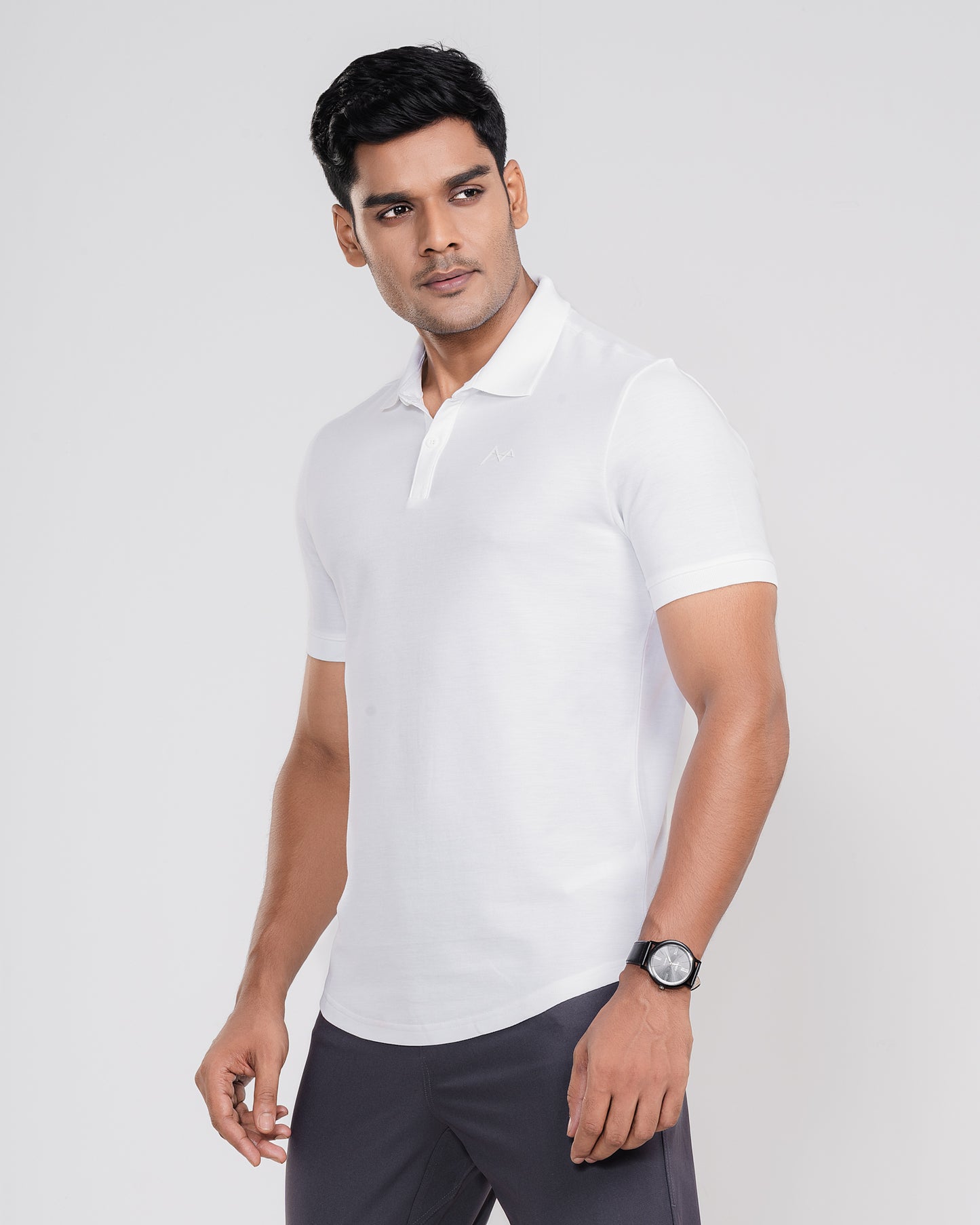 Classic Curve Hem Pima Polo Shirt