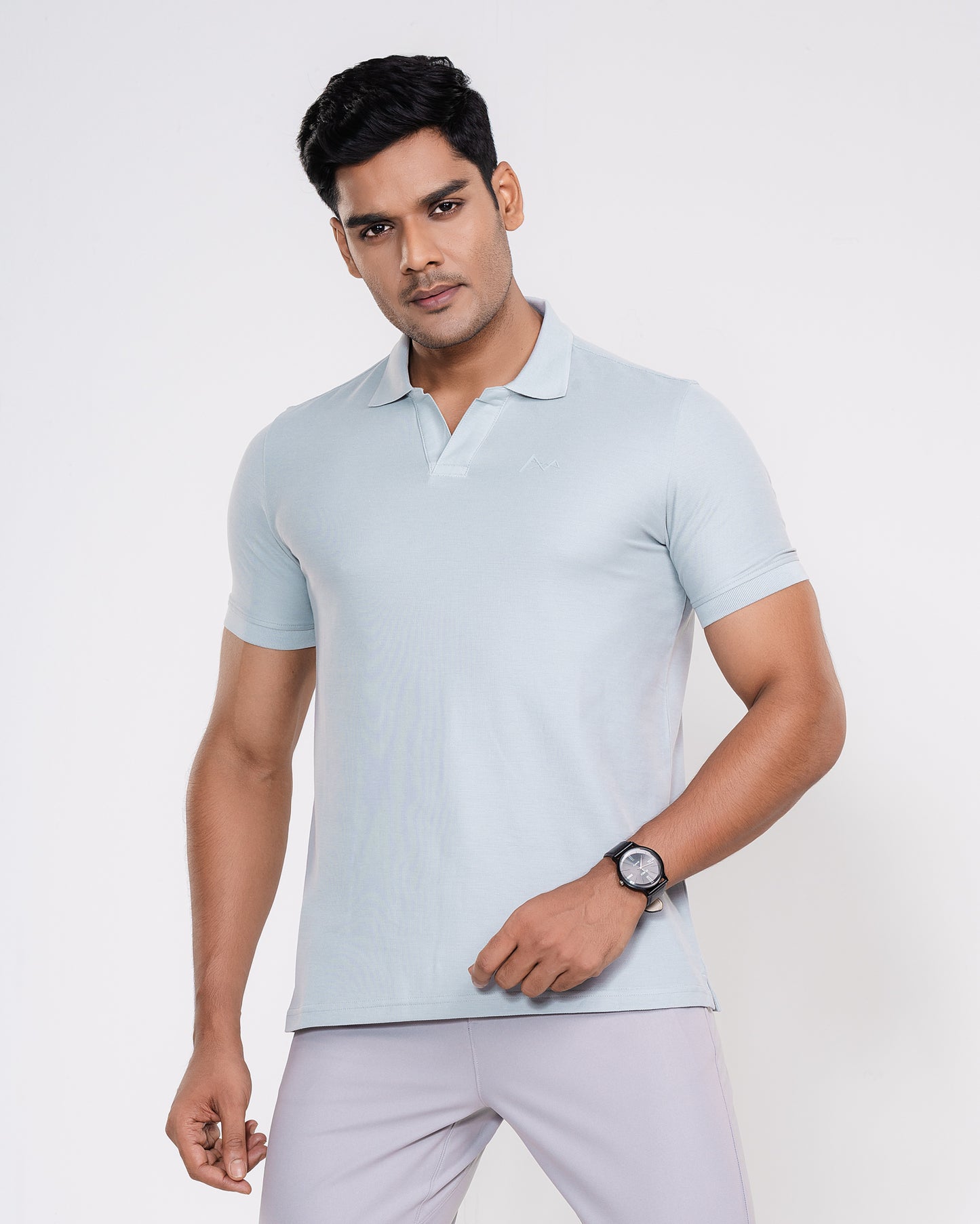 Classic V-Neck Split Polo Shirt