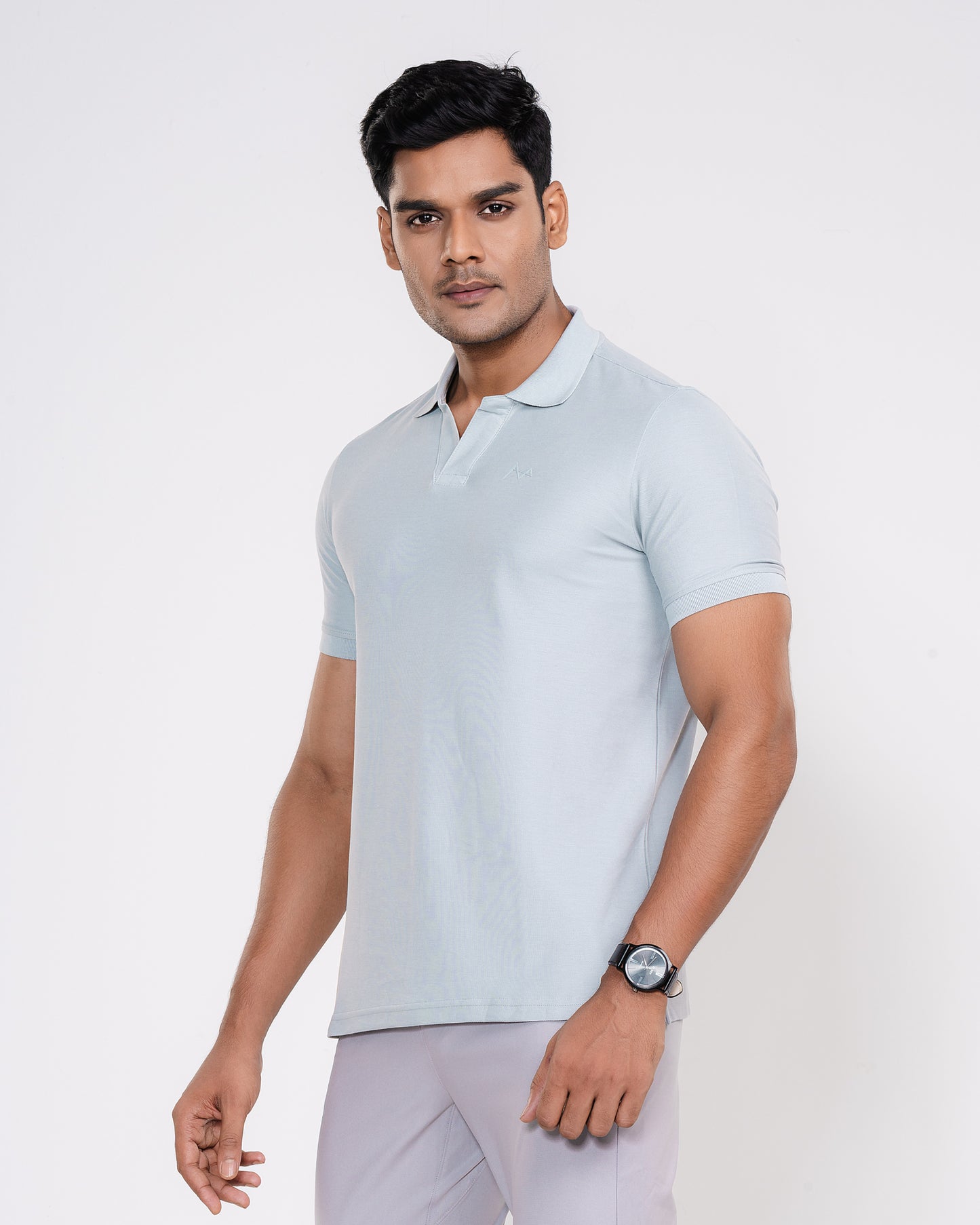 Classic V-Neck Split Polo Shirt