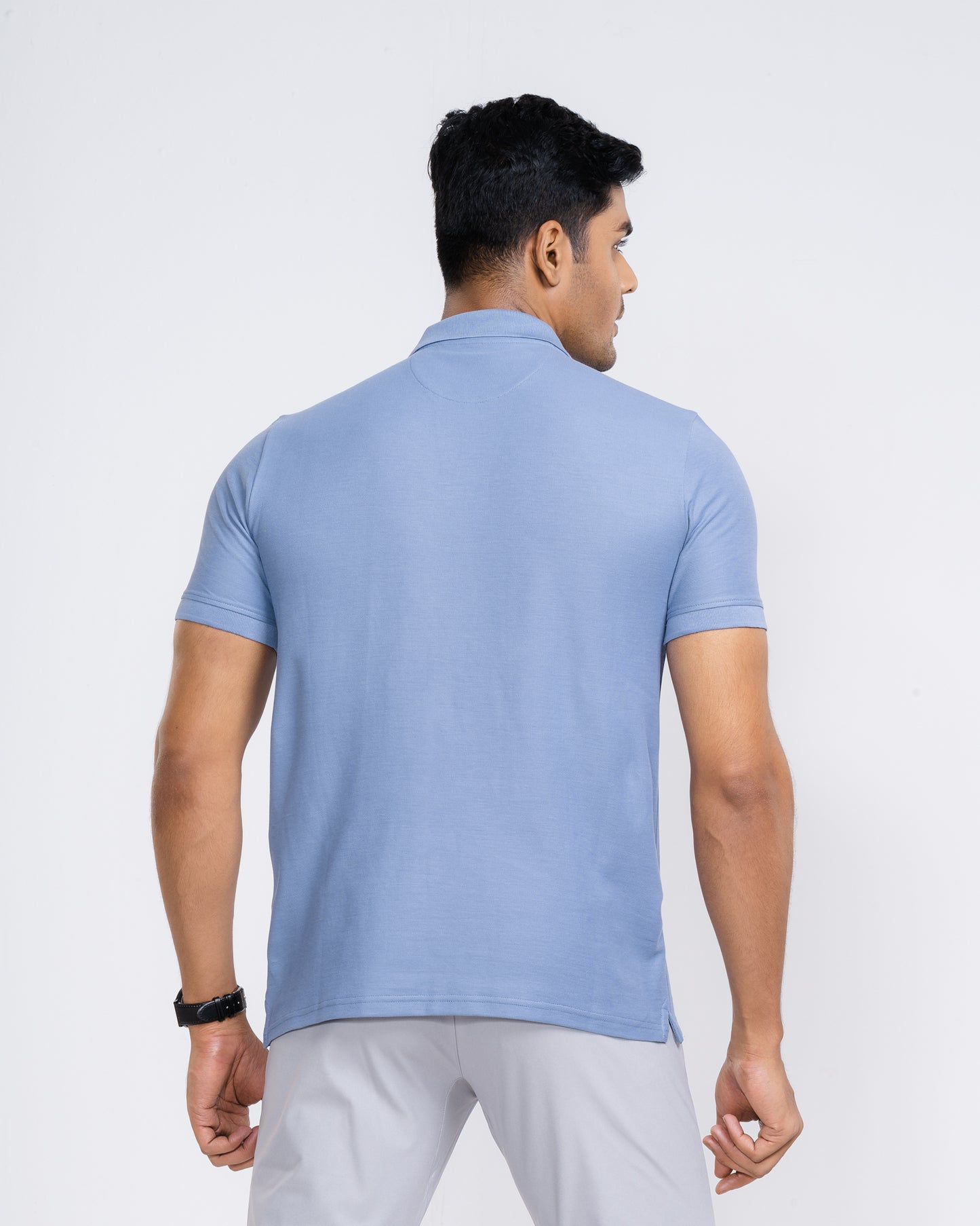 Classic V-Neck Split Polo Shirt