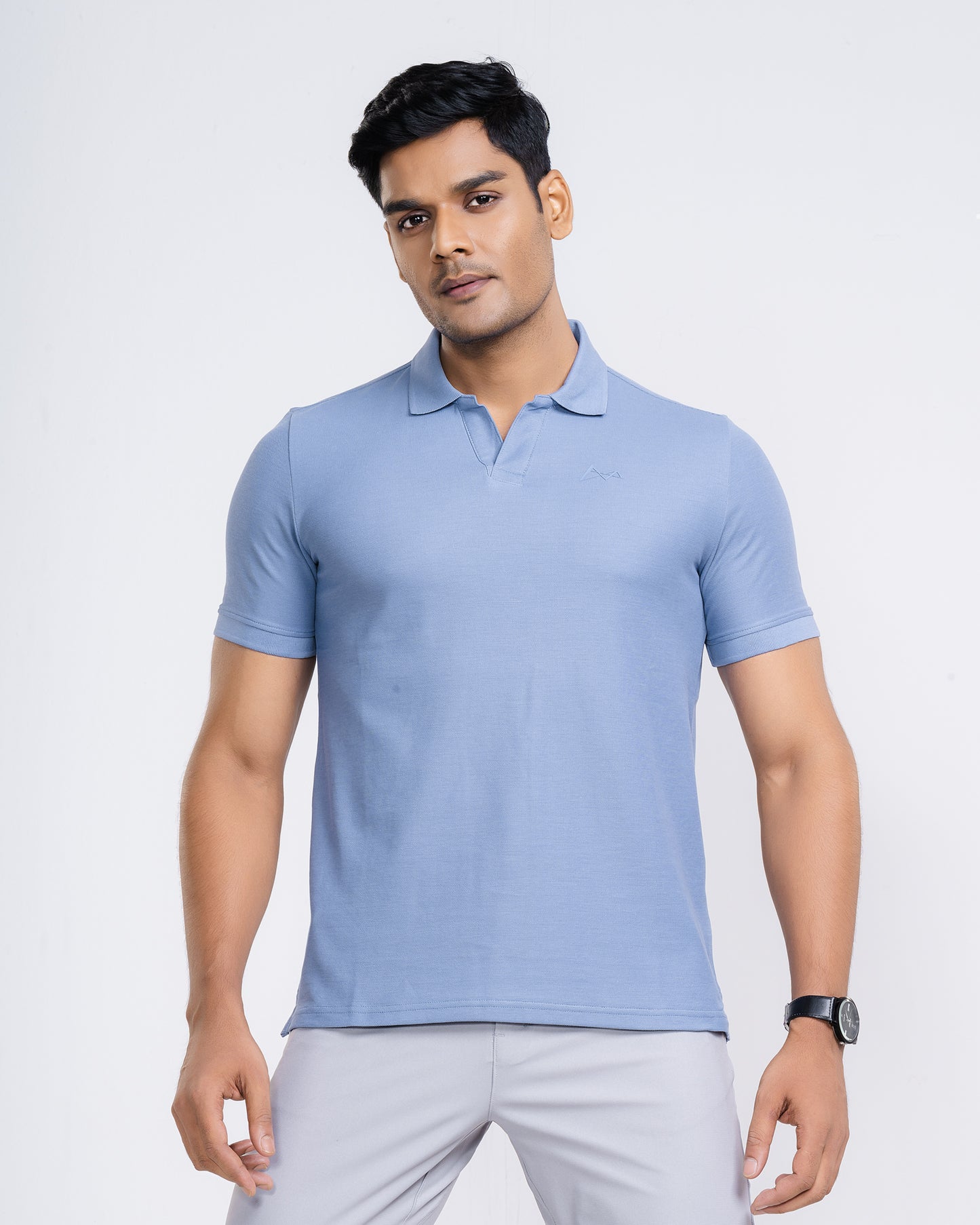 Classic V-Neck Split Polo Shirt