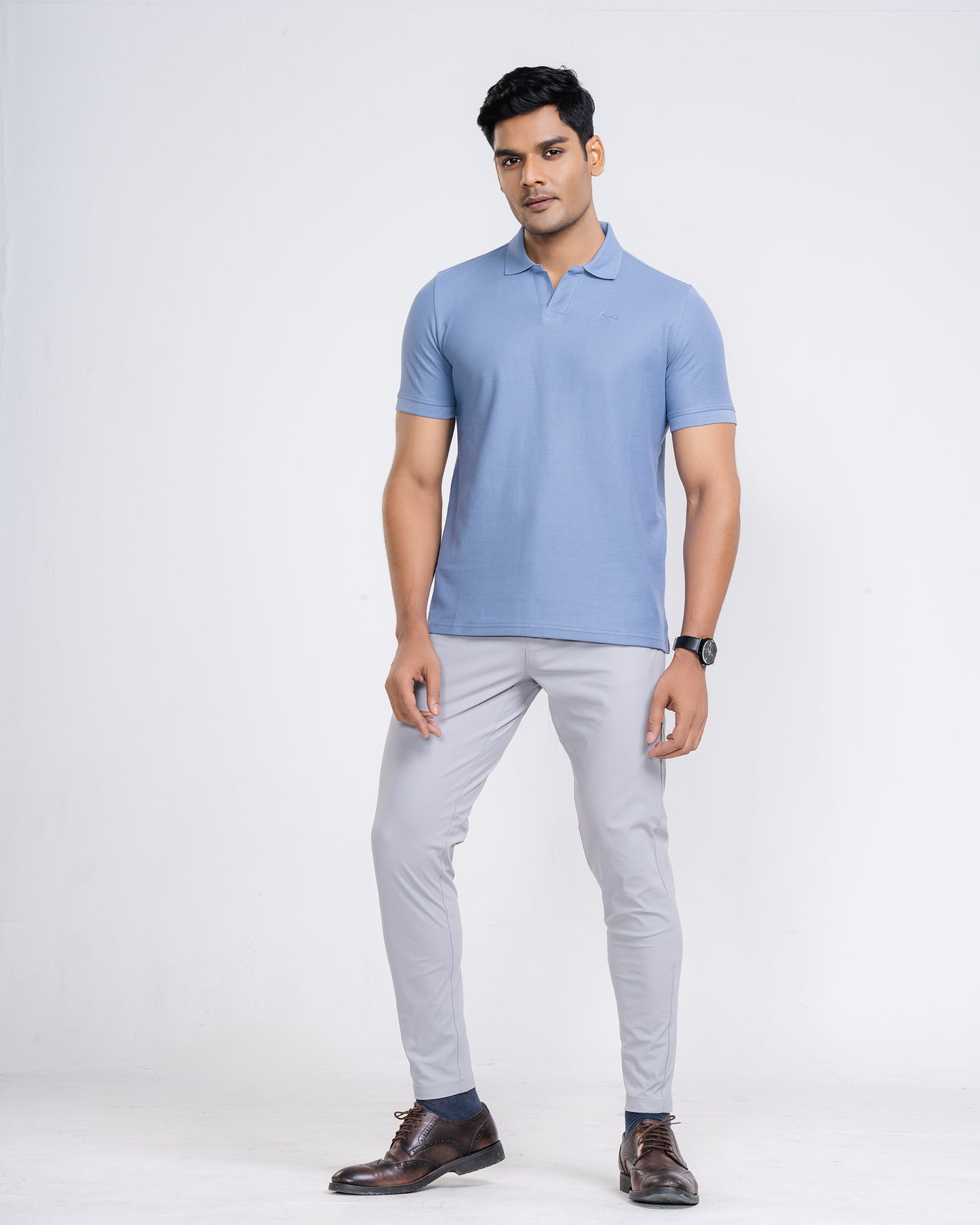 Classic V-Neck Split Polo Shirt