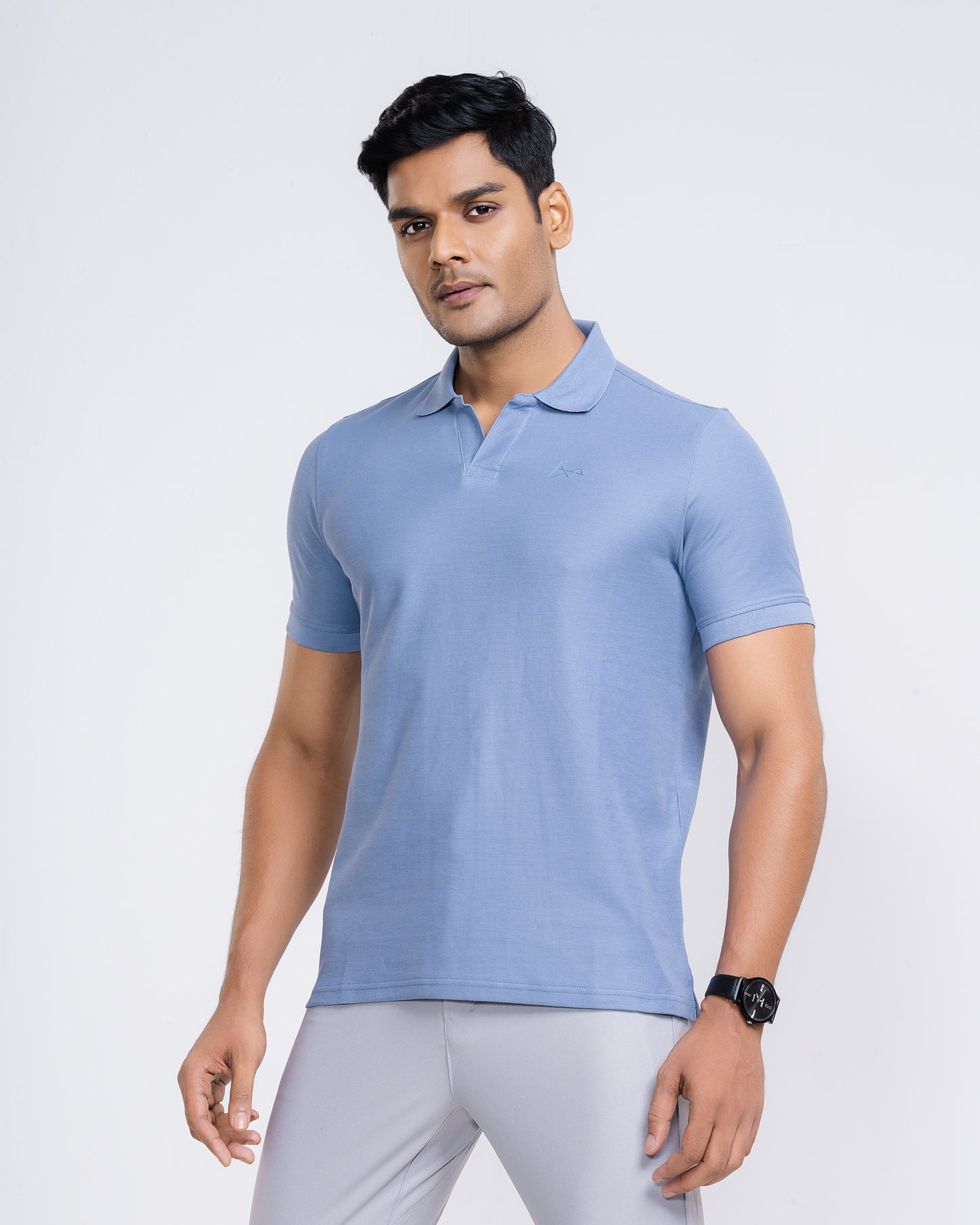 Classic V-Neck Split Polo Shirt