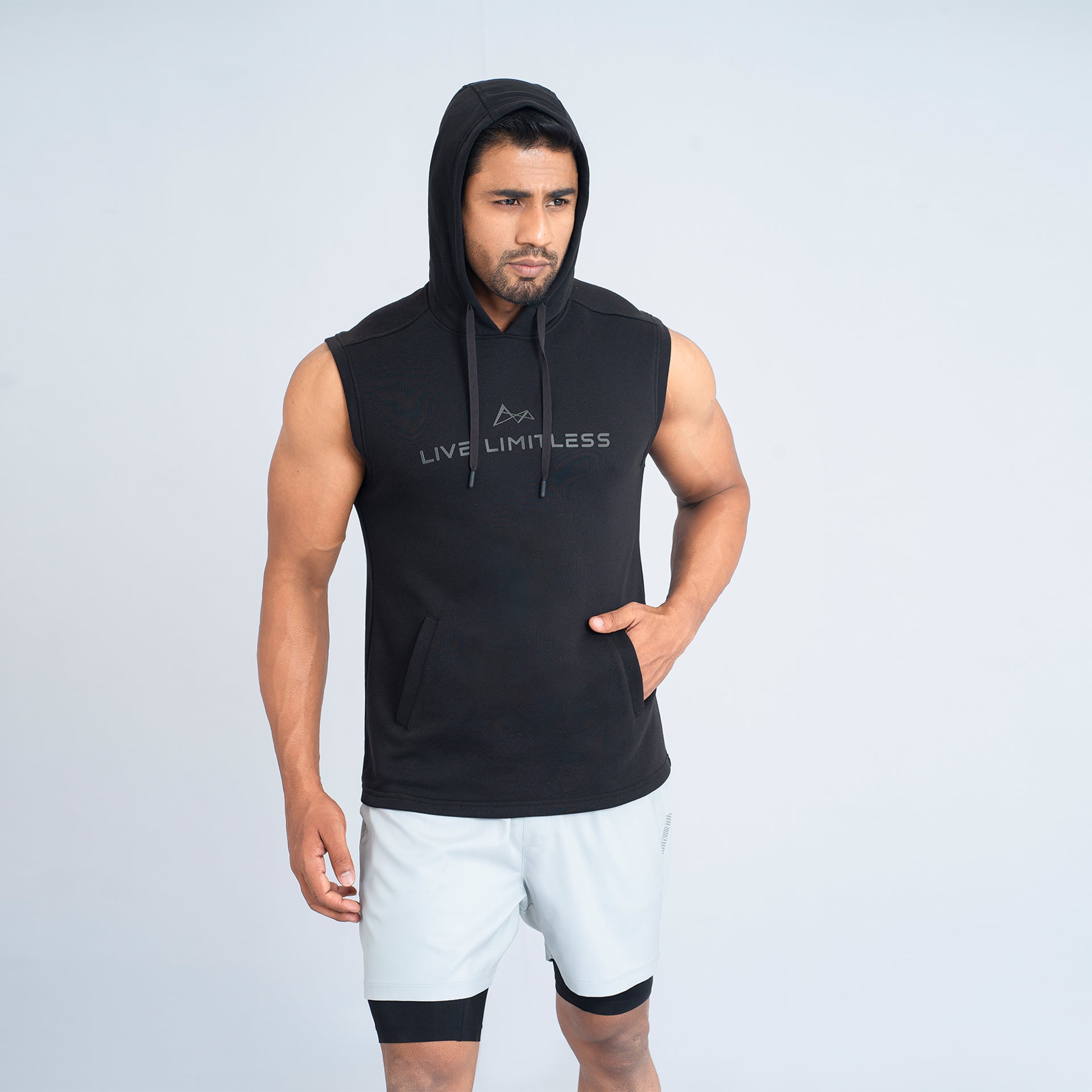 Power Sweat Sleeveless Hoodie Black – Turaag Active